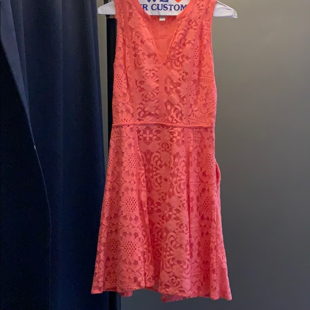 Coral lace dress size 2, barely worn